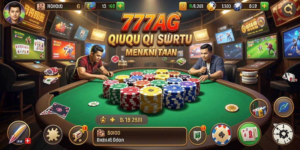 Tampilan gameplay seru dari 777AG saat bermain QiuQiu.