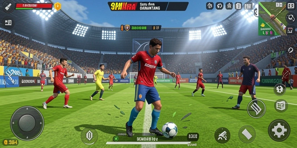 Screenshot menunjukkan aksi seru dalam permainan olahraga 8364.