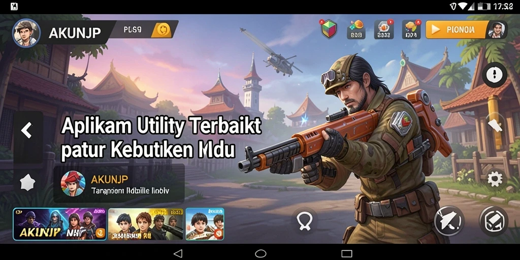 Tampilan utama AKUNJP dengan berbagai fitur Utility yang bermanfaat.