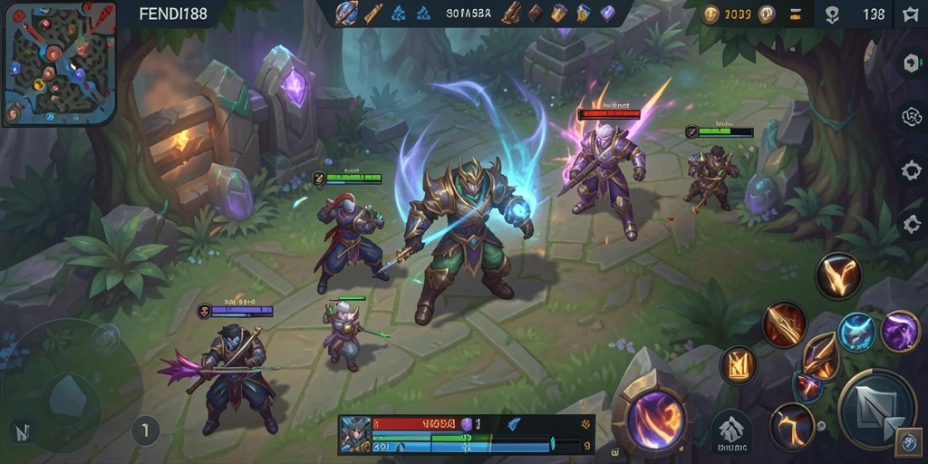 Tampilan gameplay FENDI188 yang mendebarkan di arena pertempuran.