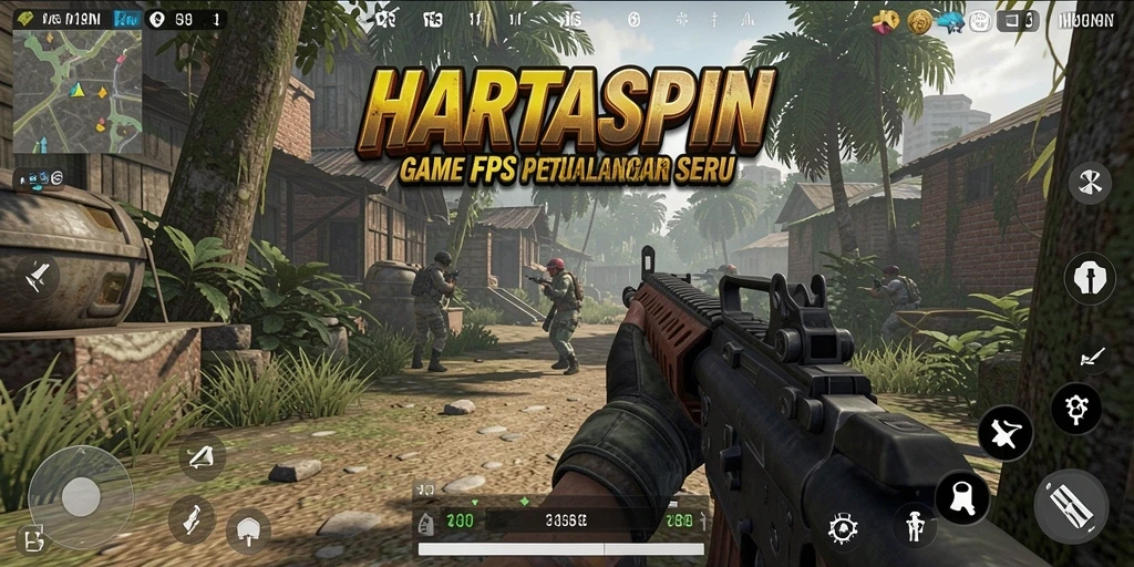 Tangkapan layar menampilkan aksi seru dalam HARTASPIN.