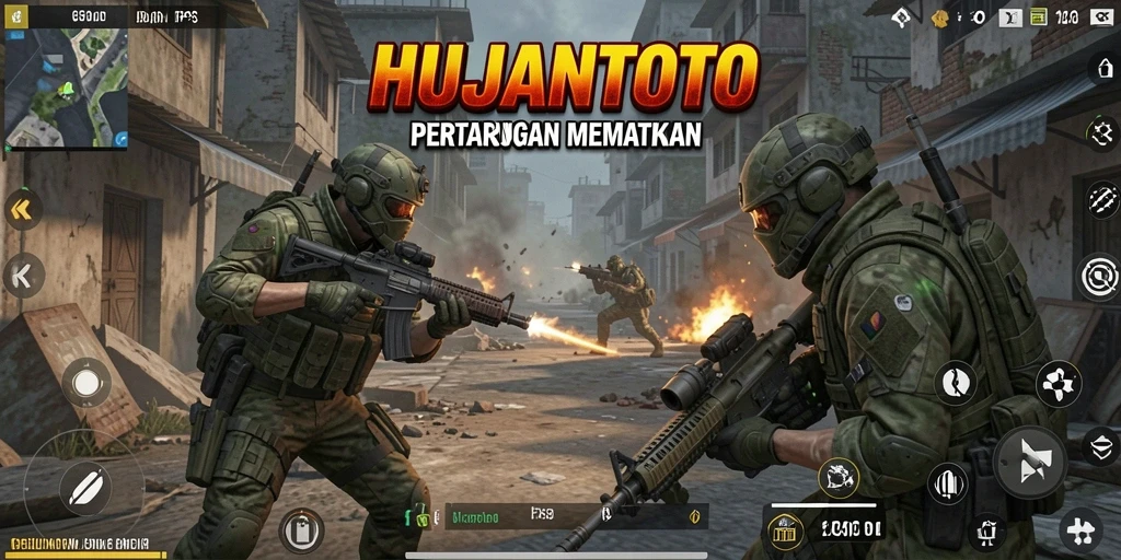 Tampilan gameplay HUJANTOTO yang mendebarkan dalam pertempuran FPS.