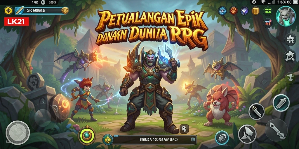 Tampilan gameplay LK21 yang memukau dengan aksi RPG seru.