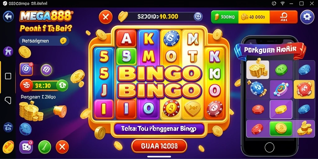 Screenshot gameplay MEGA888 dengan tampilan Bingo yang menarik.
