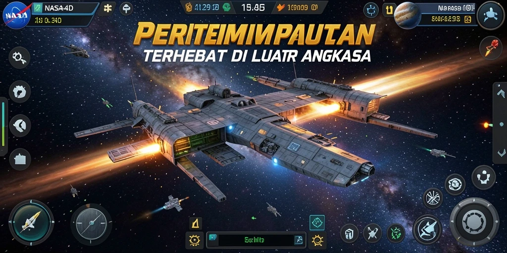 Gameplay intens di luar angkasa dalam NASA4D.