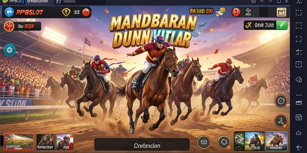 Tampilan gameplay PP8SLOT yang penuh aksi balapan cepat.