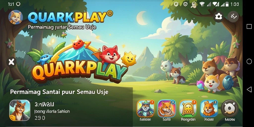 Screenshot dari gameplay QUARKPLAY yang menyenangkan dan santai.