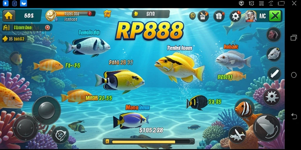 Tampilan gameplay seru Tembak Ikan di RP888.