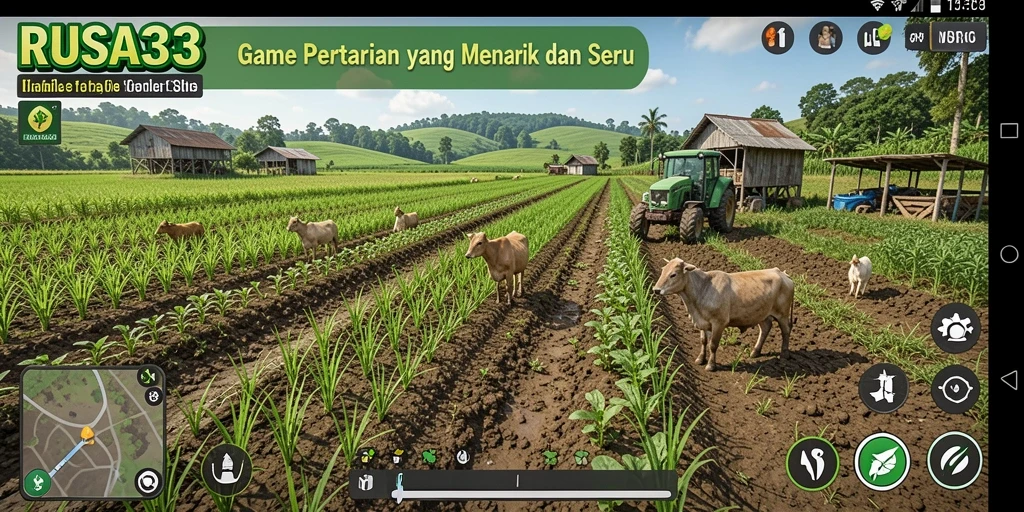 Tampilan gameplay RUSA33 dengan aktivitas bertani yang menyenangkan.