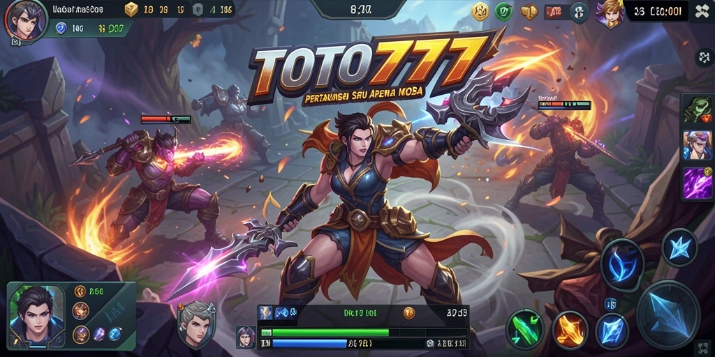 Tampilan seru saat pertarungan di arena MOBA TOTO777.